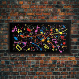 Musical Notes Graffiti Art - Colorful Painting / Canvas Print - Retro / Midcentury Style Abstract / Impressionist Art - Splatter Art