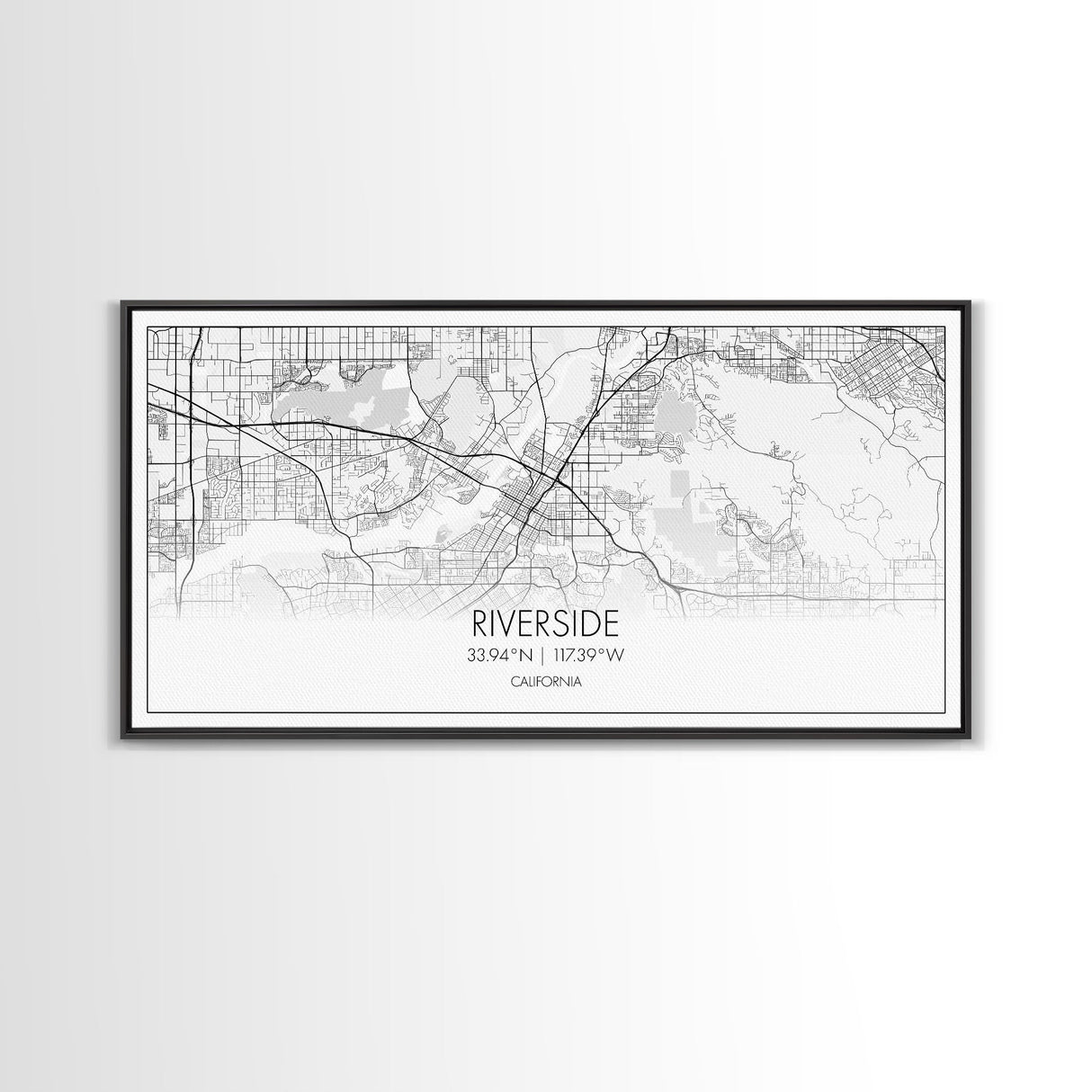 Riverside City Map, California Art, Map Print, Minimalist Wall Art, Wall Art, Canvas Art, Panoramic Wall Art, Gift For Graduation, Room Art