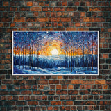 Mosaic Wall Art, Nature Art Print, Abstract Wall Art, Winter Wall Art, Canvas Print, Wall Hanging, Landscape Art, Teacher Gift, Room Decor