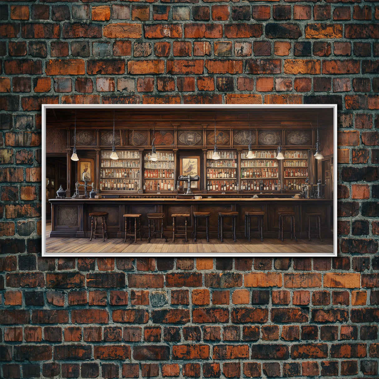 Western Wall Art, Prohibition Wall Art, Tavern Wall Art, Canvas Print, Wall Hanging, Panoramic Art, Bar Wall Decor, Game Room Decor