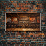 Prohibition Wall Art, Saloon Wall Art, Western Art, Canvas Print, Wall Hanging, Panoramic Art, Bar Decor, Congratulations Gift, Ranch Decor