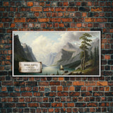 Mount Powell, Rocky Mountains, Travel Poster Wall Art, Framed Canvas Print, American Mountains, Mountain Landscape Painting