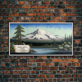 Mount Shasta, Mountains of California, Travel Poster Wall Art, Framed Canvas Print, American Mountains, Mountain Landscape Painting