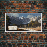 Mount Silverheels, Rocky Mountains, Travel Poster Wall Art, Framed Canvas Print, American Mountains, Mountain Landscape Painting