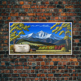 Parry Peak, Mountains of Colorado, Travel Poster Wall Art, Framed Canvas Print, American Mountains, Mountain Landscape Painting