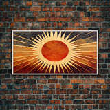 Abstract Midcentury Modern Sunburst, Canvas Print, Art Deco Style wall art, sun with sun rays, sun burst, boho style