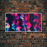 Abstract Flowers Wall Decor, Floral Wall Art, Nature Print, Panoramic Wall Decor, Canvas Print, Wall Art, Framed Canvas Art