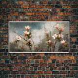 Wild Flowers Wall Decor, Floral Wall Art, Nature Print, Abstract  Art, Panoramic Wall Decor, Canvas Print, Wall Art, Framed Canvas Art