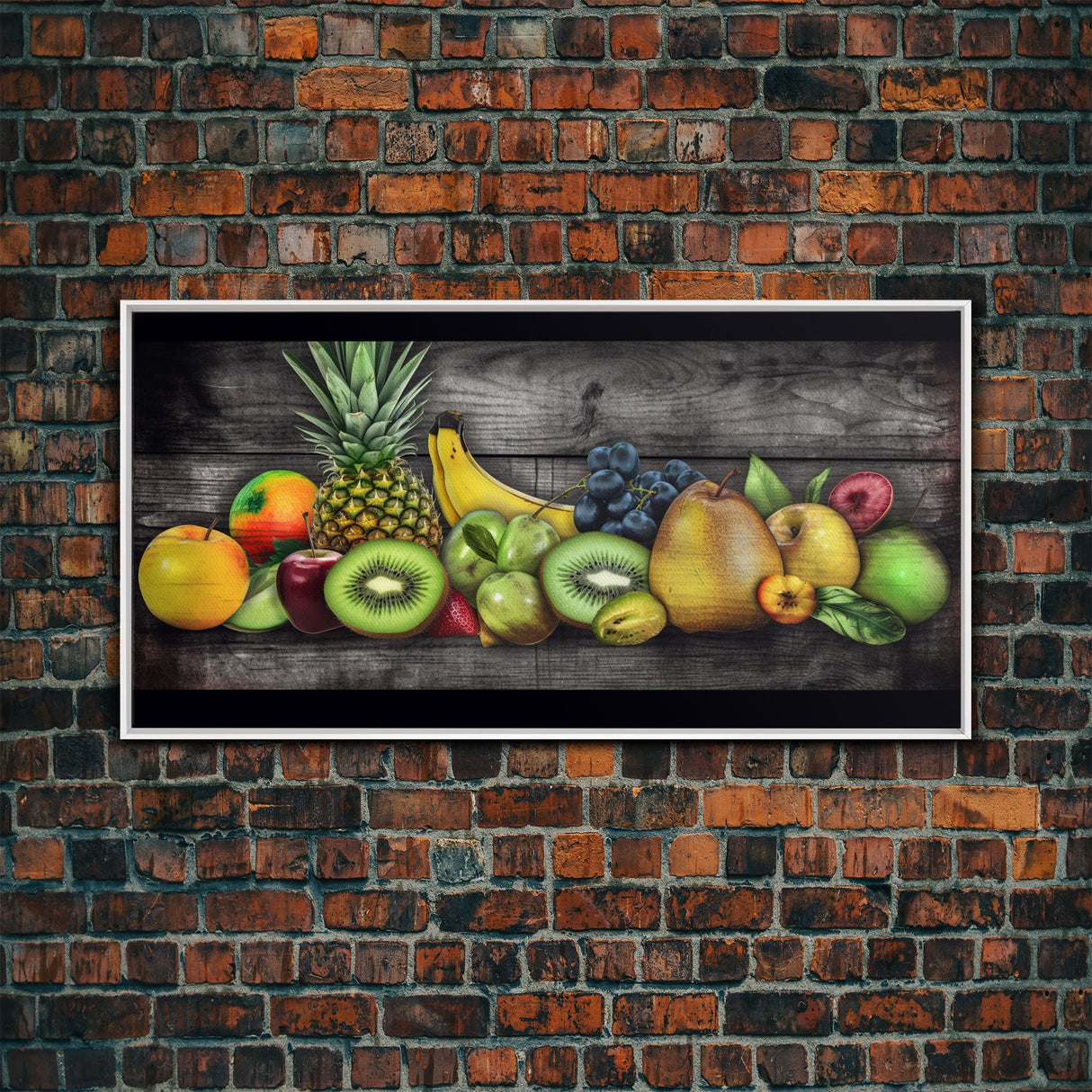 Fruits Wall Art, Food Wall Decor, Farmhouse Wall Decor, Kitchen Wall Art, Panoramic Wall Decor, Canvas Print, Wall Art, Framed Canvas Art