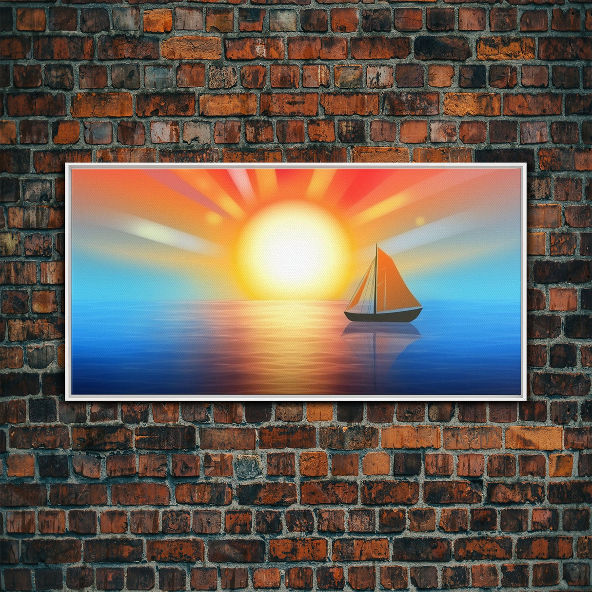 Seascape Wall Art, Sunset Wall Decor, Sailboat Wall Decor, Nature Wall Art, Panoramic Wall Decor, Canvas Print, Wall Art, Framed Canvas Art