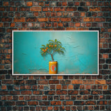 Orange Tree Wall Decor, Orange Wall Art, Soda Can Wall Art, Plant Wall Art, Panoramic Wall Decor, Canvas Print, Wall Art, Framed Canvas Art