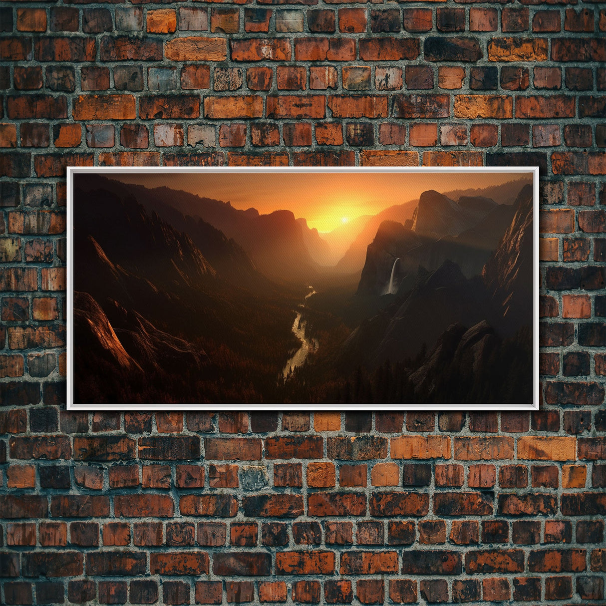 Sunset Over Canyon Wall Decor, Canyon River Wall Art, Landscape Wall Decor, Panoramic Wall Decor, Canvas Print, Wall Art, Framed Canvas Art