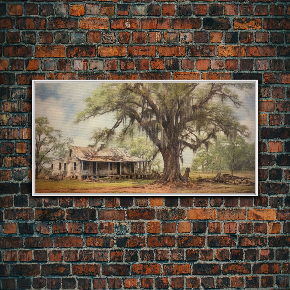 Abandoned House Wall Decor, Rural Wall Decor, Old Farm House Wall Decor, Panoramic Wall Decor, Canvas Print, Wall Art, Framed Canvas Art