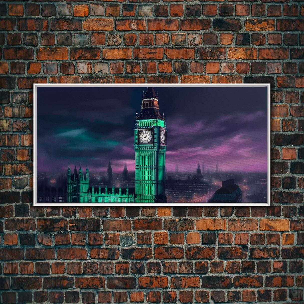 Big Ben Wall Art, London Landscape, Cityscape Wall Art, England Wall Decor, Panoramic Wall Decor, Canvas Print, Wall Art, Framed Canvas Art