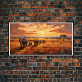 Elephant Wall Art, Animal Art, Safari Wall Art, Panoramic Art, Wall Art, Canvas Art, Landscape Art, Rustic Wall Decor, Military Gift, Prints