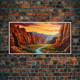 Canyon Wall Art, River Wall Print, Panoramic Art, Wall Art, Canvas Art, Landscape Art, Gift For Him, Rustic Wall Decor, Teen Boy Wall Art