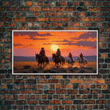 Cowboy Art, Horse Art, Western Wall Art, Panoramic Art, Wall Art, Canvas Art, Landscape Art, Western Wall Decor, First Home Gift, RV Decor