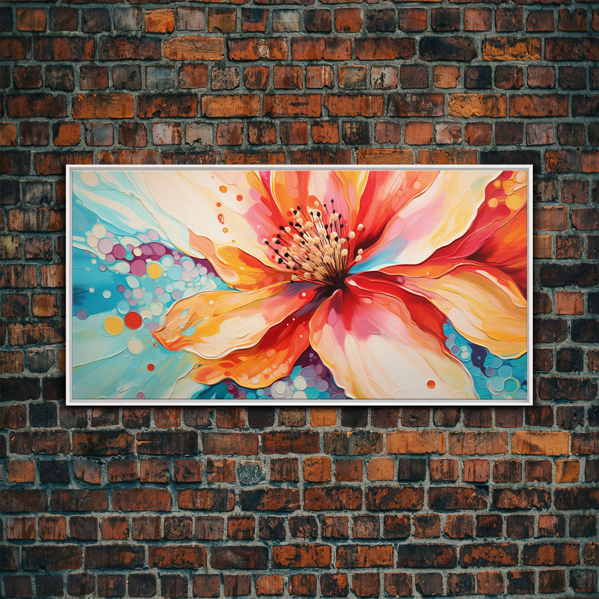 Hibiscus Wall Art, Tropical Flower Print, Pink Flower, Panoramic Art, Wall Art, Canvas Art, Landscape Art, Boho Wall Art, Rustic Wall Decor