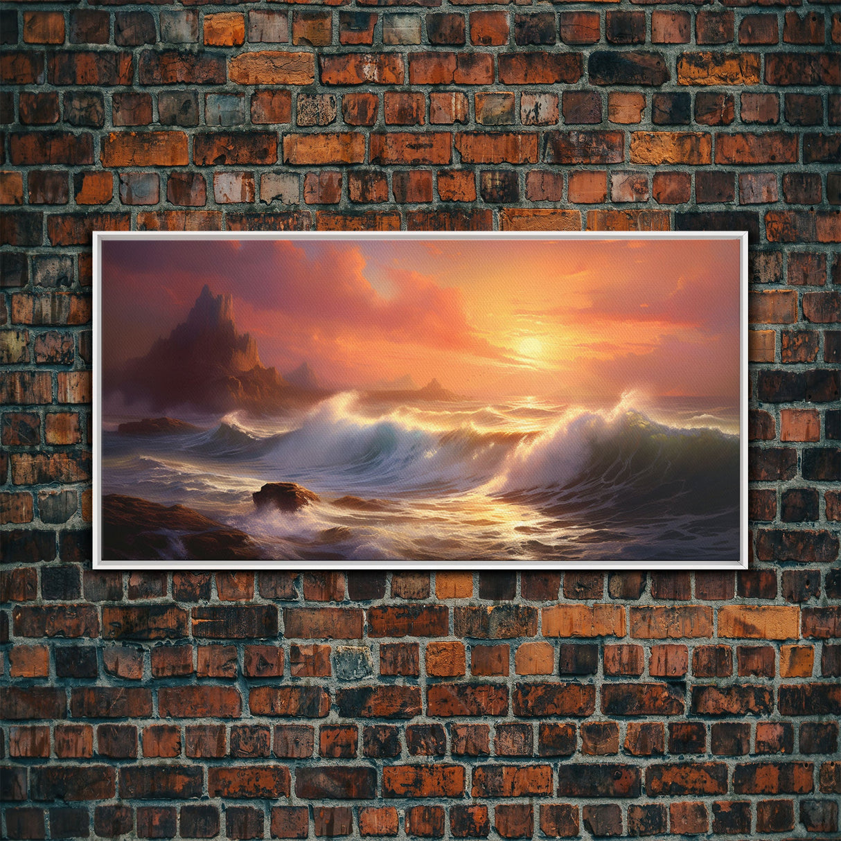 Seascape Art, Cliffs of Scottland, Framed Canvas Print, Landscape Painting, Seascape Painting, Beach Wall Art, Coastal Wall Art, Modern Art