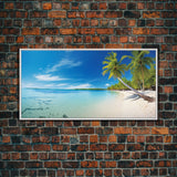 Beach Wall Art, Seashore Art, Palm Tree Wall Art, Panoramic Art, Wall Art, Canvas Art, Landscape Art, Landscape Print, Beach House Wall Art