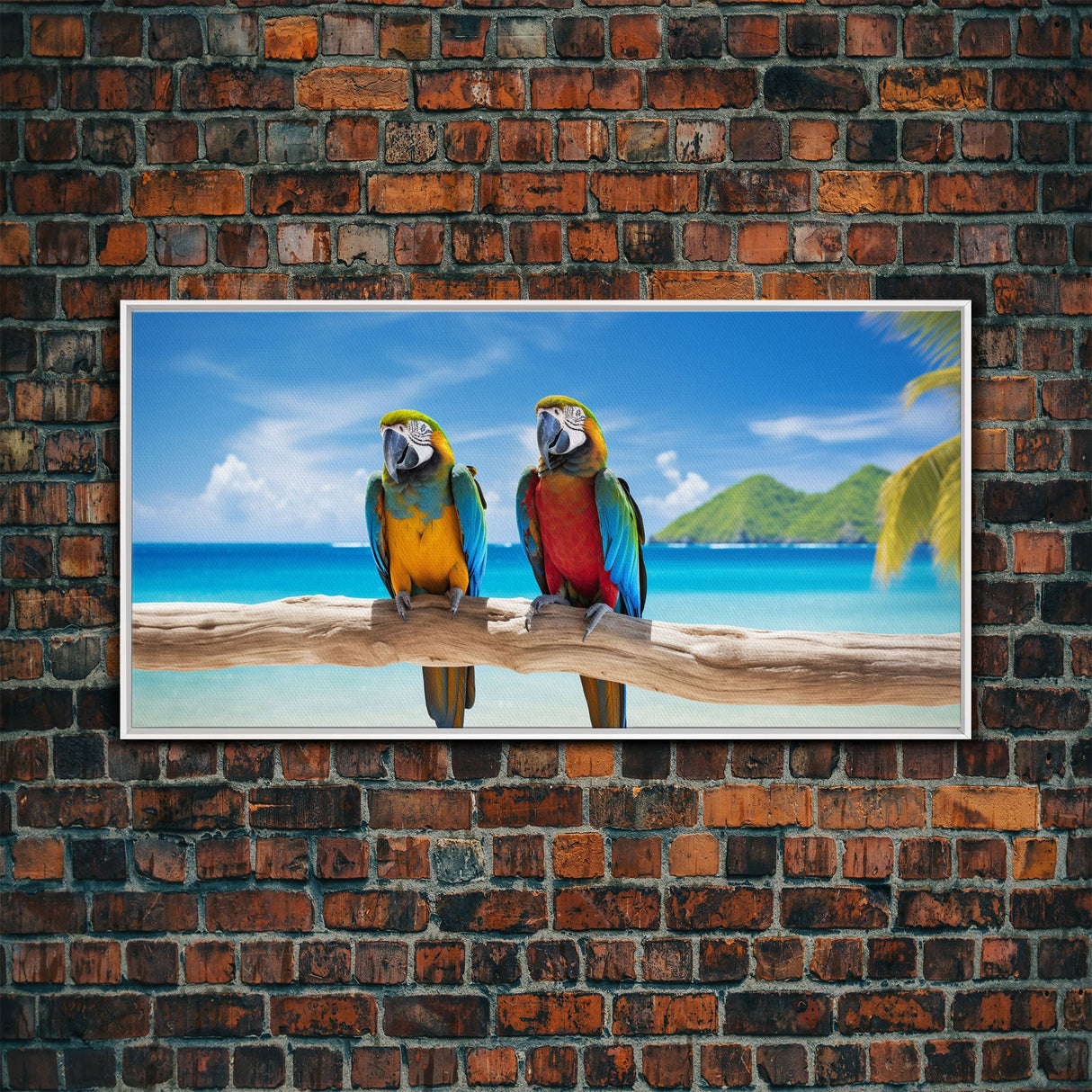 Macaw, Bird Print, Tropical Bird Print, Tropical Art Print, Panoramic Art, Wall Art, Canvas Art, Landscape Art, Landscape Print, Home Decor