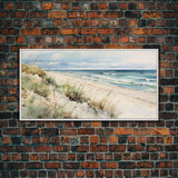 Framed Ocean Art, Beach Wall Art, Canvas Print, Framed Wall Art, Living Room Wall Decor, Abstract Landscape Art, Beach Painting