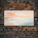 Seascape Art, Beach Art Print, Pink Sky Print, Panoramic Art, Wall Art, Canvas Art, Landscape Art Print, Gift For Couples, Family Home Décor