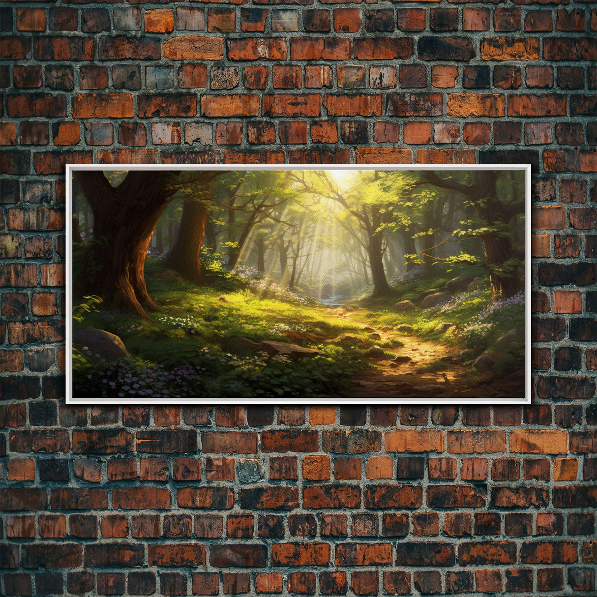 Forest Wall Art, Trees Art Print, Enchanted Forest, Panoramic Art, Wall Art, Canvas Art, Landscape Art Print, Game Room Décor, Cozy Gift