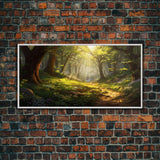 Forest Wall Art, Trees Art Print, Enchanted Forest, Panoramic Art, Wall Art, Canvas Art, Landscape Art Print, Game Room Décor, Cozy Gift