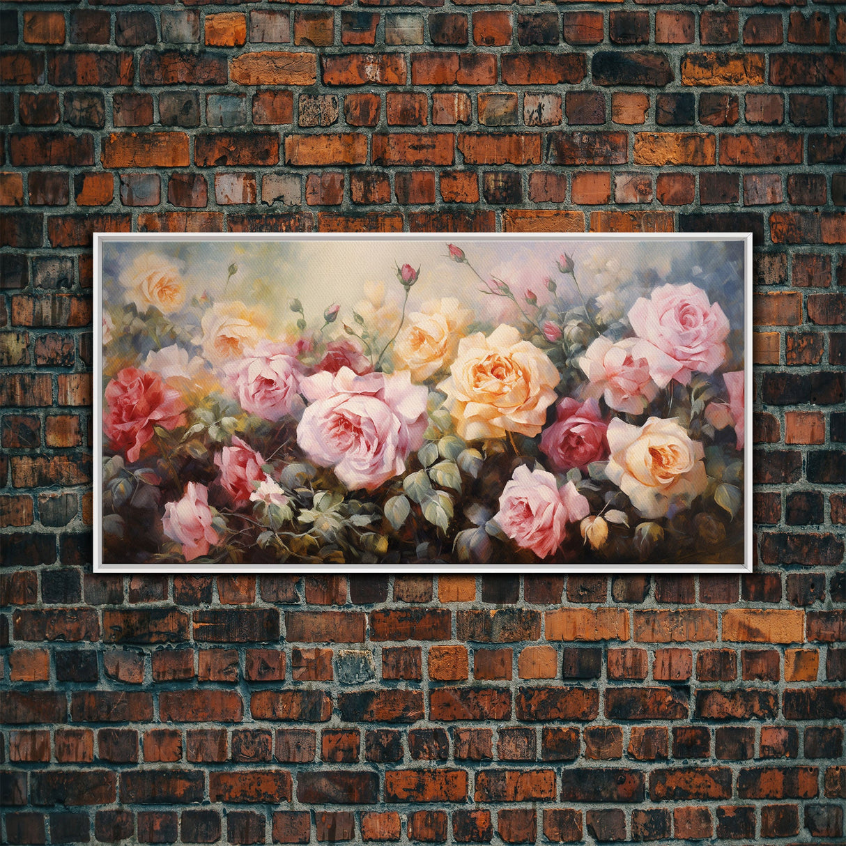 Roses Wall Art, Floral Art Print, Botanical Wall Art, Panoramic Art, Wall Art, Canvas Art, Landscape Art, Home Decor Prints, Office Wall Art