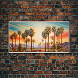 Desert Landscape, Palm Tree Wall Art, Sunset Wall Print, Panoramic Art, Wall Art, Canvas Art, Landscape Art, Thank You Gift, Home Décor