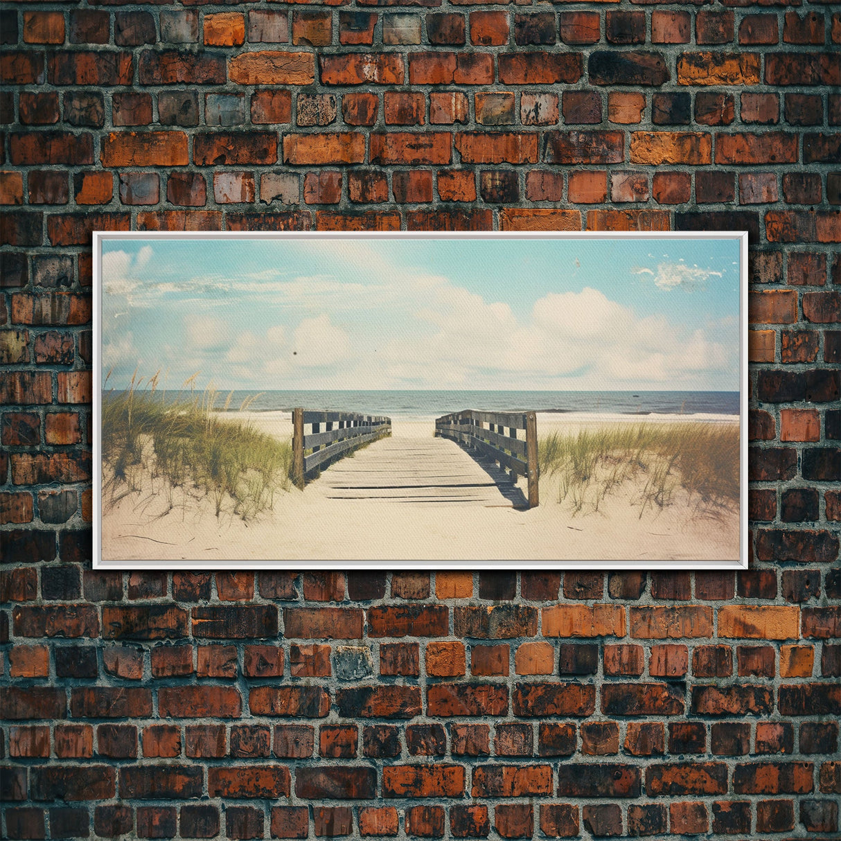 The Boardwalk Framed Canvas Print - Unique Beach Art - South Florida Photography Print - Florida Beaches - Beachhouse Decor Wall Art