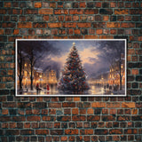 Christmas Village Winter Wonderland Wall Art Framed Canvas Print -  Christmas Wall Art - First Christmas - Christmas Tree Art Holiday Decor