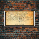 Raleigh North Carolina map print poster or framed canvas, Raleigh map print poster canvas, Raleigh city map Canvas print, Vintage Travel Art