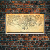 Madrid Spain map print poster or framed canvas, Madrid map print poster canvas, Madrid city map print poster canvas, Vintage Travel Art