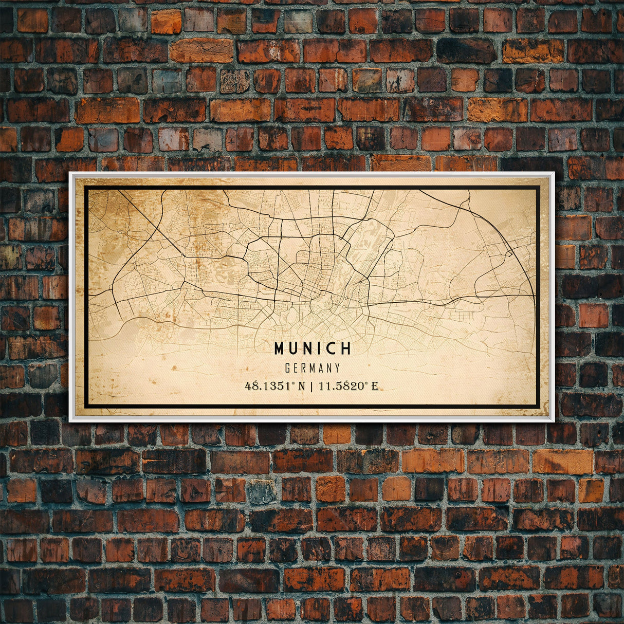 Munich map print poster or framed canvas, Munich Germany map print poster canvas, Munich city map print poster canvas, Vintage Travel Art