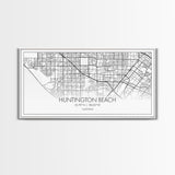 Huntington Beach City Map, California Map, Map Art, Modern Art, Wall Art, Canvas Art, Coastal Wall Art, Ocean Wall Art, Travel Gifts For Men