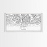 London City Map, England Map, Map Art, Modern Art, Wall Art, Canvas Art, Dorm Room Décor, Beach House Art, Travel Lover Gift, Home Décor