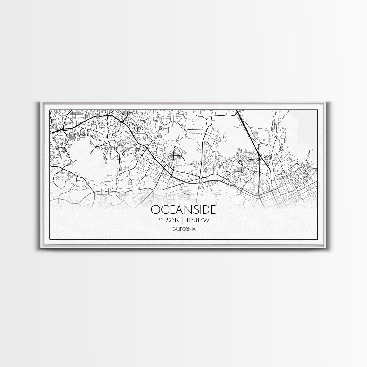 Oceanside City Map, California Art, Map Print, Minimalist Wall Art, Wall Art, Canvas Art, Beach House Wall Art, Landscape Wall Art, Prints