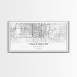 Oklahoma City Map, Oklahoma Art, Map Print, Minimalist Wall Art, Wall Art, Canvas Art, Panoramic Art, Farmhouse Décor, Real Estate Gift