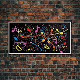 Musical Notes Graffiti Art - Colorful Painting / Canvas Print - Retro / Midcentury Style Abstract / Impressionist Art - Splatter Art