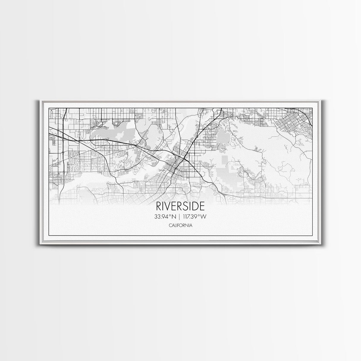 Riverside City Map, California Art, Map Print, Minimalist Wall Art, Wall Art, Canvas Art, Panoramic Wall Art, Gift For Graduation, Room Art