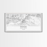 Riverside City Map, California Art, Map Print, Minimalist Wall Art, Wall Art, Canvas Art, Panoramic Wall Art, Gift For Graduation, Room Art