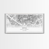 Seoul City Map, South Korea Art, Map Print, Modern Wall Art, Wall Art, Canvas Art, Thank You Gift, College Dorm Décor, Panoramic Art