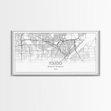 Toledo City Map, Ohio Art, Map Print, Modern Wall Art, Wall Art, Canvas Art, Landscape Art Print, Gift For Boss, Ranch House Décor
