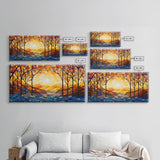 Abstract Art Print, Botanical Art, Sunset Wall Art, Vibrant Art, Autumn Print, Fall Wall Art, Canvas Art Print, Wall Hanging, Panoramic Art