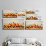 Pumpkin Decor, Autumn Wall Art, Farm Wall Decor, Canvas Print, Wall Hanging, Panoramic Art, Kitchen Prints, Rustic Wall Decor, Western Art