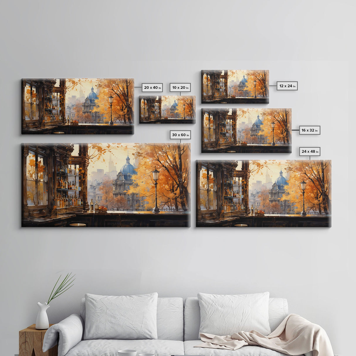 Tavern Art, Bar Wall Decor, Fall Wall Print, Canvas Print, Wall Hanging, Panoramic Art, Bar Cart Art, Kitchen Wall Decor, Bedroom Prints