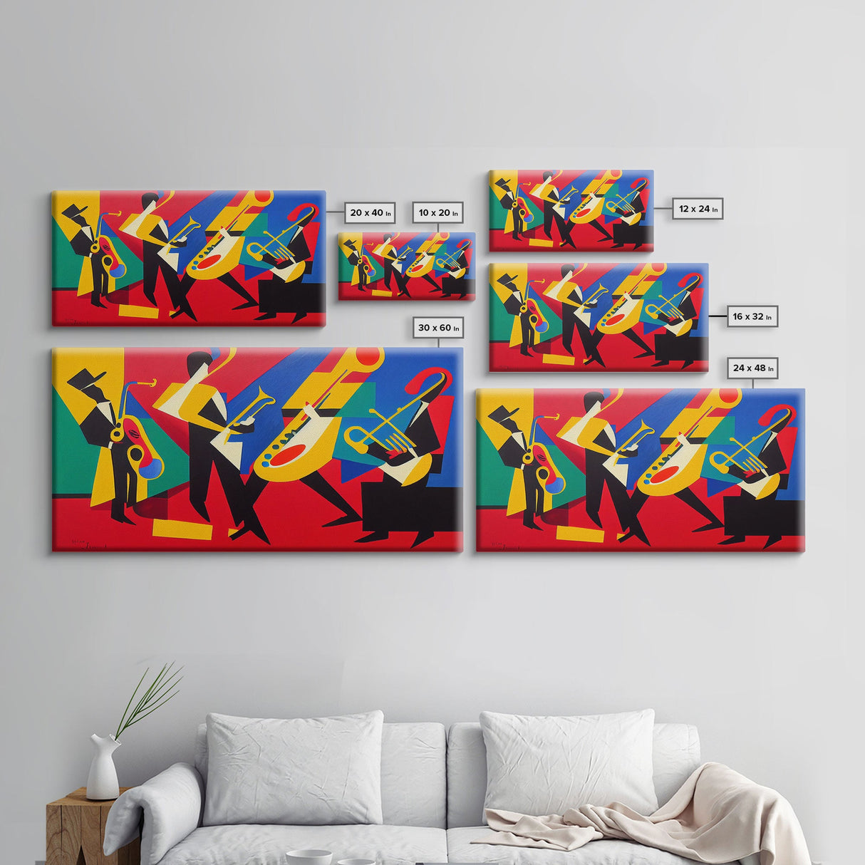 Music wall art, jazz oil painting print, framed canvas print, music gift, jazz club decor, extra large music art, abstract music