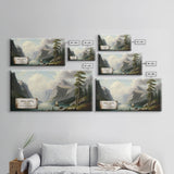 Mount Powell, Rocky Mountains, Travel Poster Wall Art, Framed Canvas Print, American Mountains, Mountain Landscape Painting